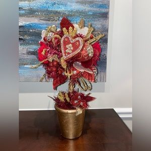 Valentine’s Day floral topiary tree